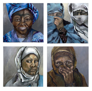 Cultural Mosaic Each painting: 24" x 24" Oil & Cold Wax on Canvas