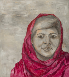 Malala Yousafzai Oil and Cold Wax on Canvas • 40 x 36 inches Painting by Andrea Harris