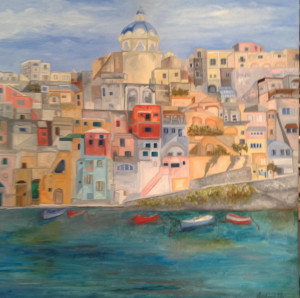 Procida Island (Gulf of Naples) Oil on Linen, 100 x 100 cm