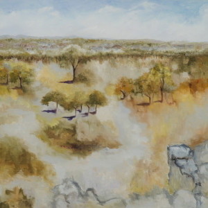 Splendor of Vesuvius Oil on Canvas,  30 x 30 inches