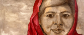 “Malala”’ 36” wide x 39” tall, Oil and Cold Wax on Canvas