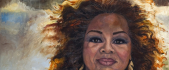 “Oprah”, 36” x 36”, Oil and Cold Wax on Canvas